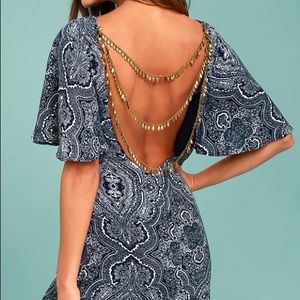 Lulus Navy Blue backless dress
